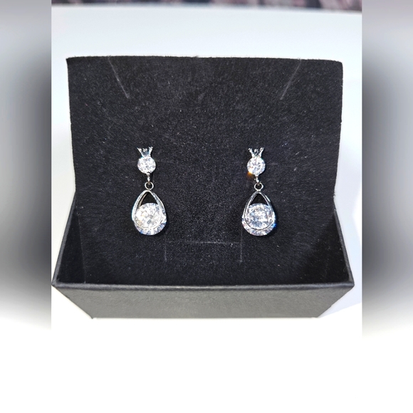 NWOT Silver and CZ Earrings - Picture 3 of 4